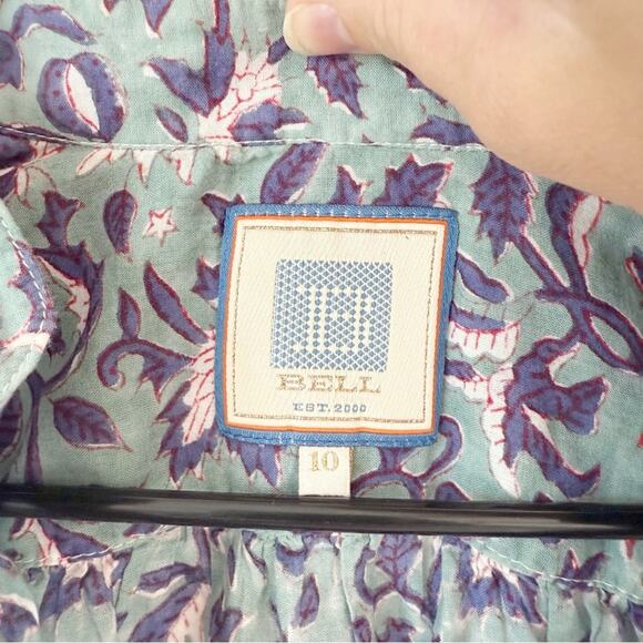 Bell by Alicia Bell Cap Sleeve Print Blouse Sz 10 - Picture 3 of 5